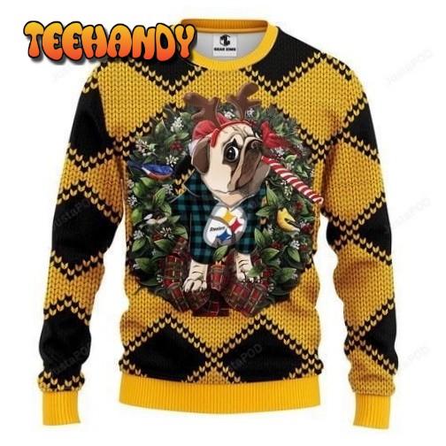 Nfl Pittsburgh Steelers Pug Dog Ugly Christmas Sweater