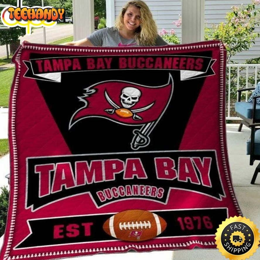 NFL Tampa Bay Buccaneers Red Black Est 1976 Fan NFL Football Blanket