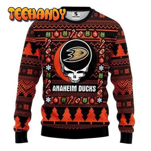 Nhl Anaheim Ducks Grateful Dead Ugly Christmas Sweater