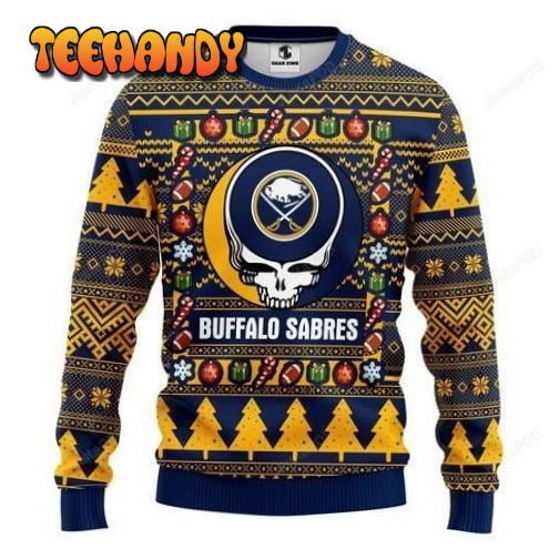 Nhl Buffalo Sabres Grateful Dead Ugly Christmas Sweater, Ugly Sweater