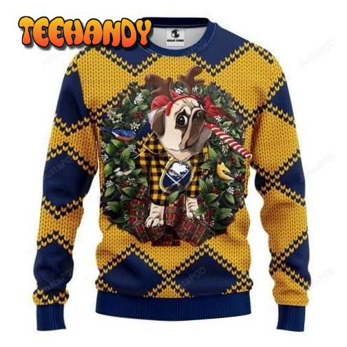 Nhl Buffalo Sabres Pug Dog Ugly Christmas Sweater, All Over Print Sweatshirt