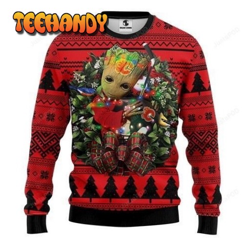 Nhl Calgary Flames Groot Hug Ugly Christmas Sweater, Ugly Sweater