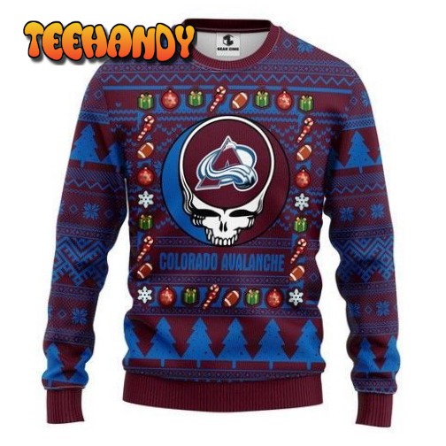 Nhl Colorado Avalanche Grateful Dead Ugly Christmas Sweater, Ugly Sweater