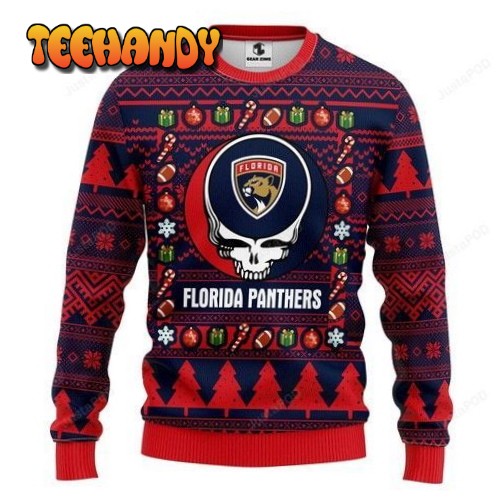 Nhl Florida Panthers Grateful Dead Ugly Christmas Sweater, Ugly Sweater