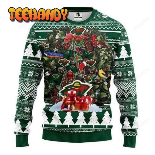 Nhl Minnesota Wild Tree Ugly Christmas Sweater, All Over Print Sweatshirt