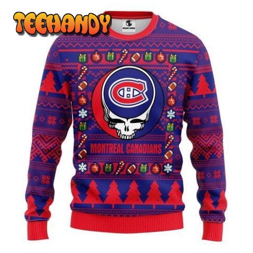 Nhl Montreal Canadiens Grateful Dead Ugly Christmas Sweater, Ugly Sweater