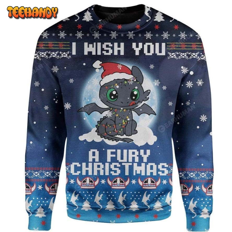 Night Fury Ugly Christmas Sweater, All Over Print Sweatshirt, Ugly Sweater