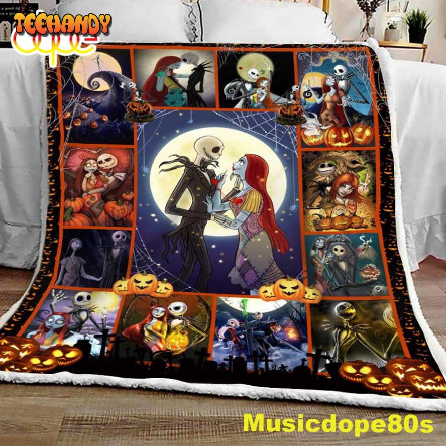 Nightmare Jack Couple Halloween Sofa Fleece Throw Blanket