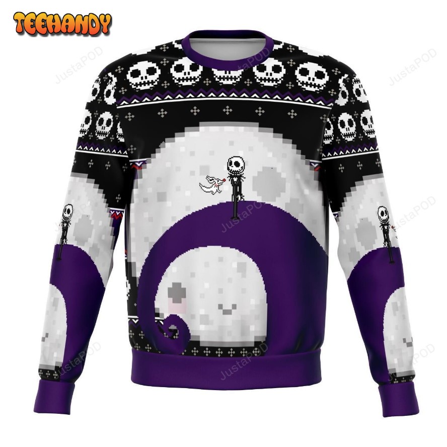 Nightmare Jack Moon Ugly Christmas Sweater, All Over Print Sweatshirt