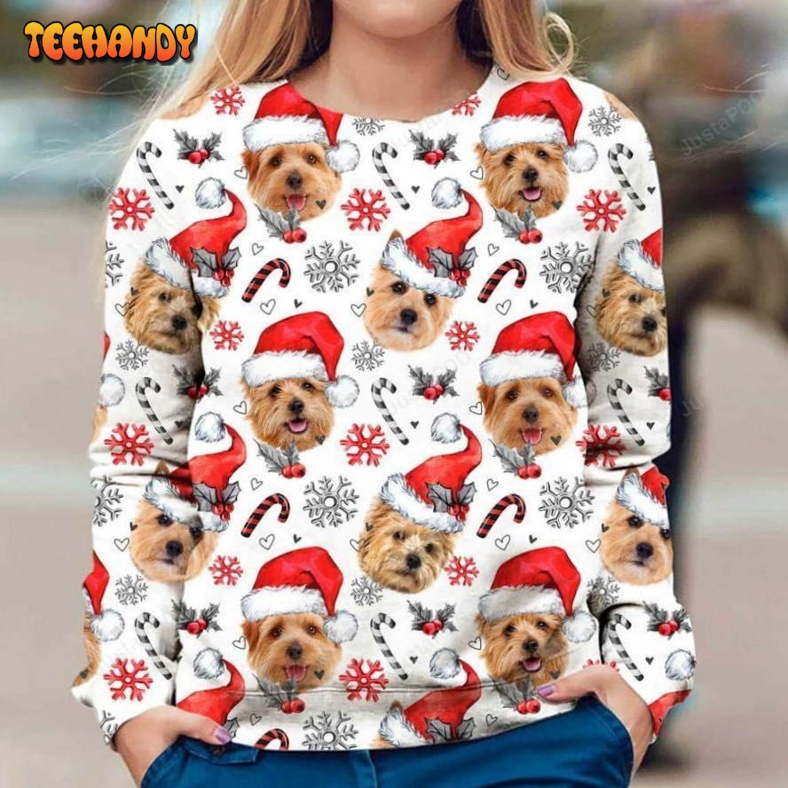 Norfolk Terrier Xmas Decor Ugly Christmas Sweater, All Over Print Sweatshirt