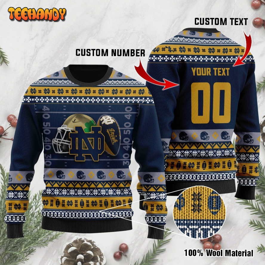 Notre Dame Fighting Irish Custom Name & Number Ugly Sweater