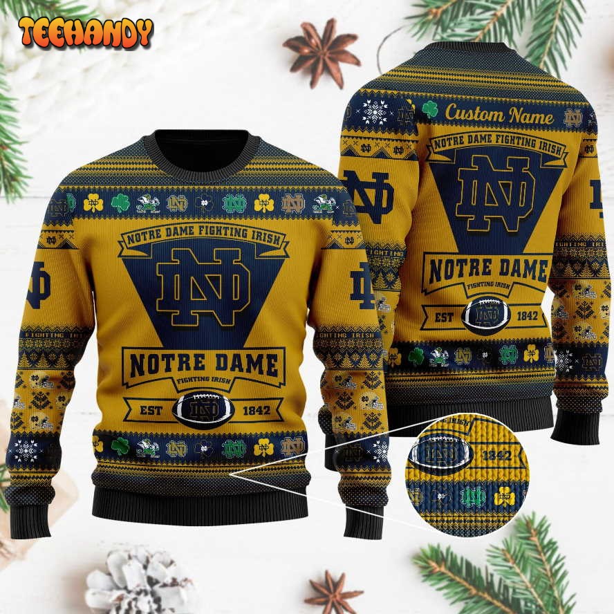 Notre Dame Fighting Irish Football Team Logo Personalized Ugly Sweater