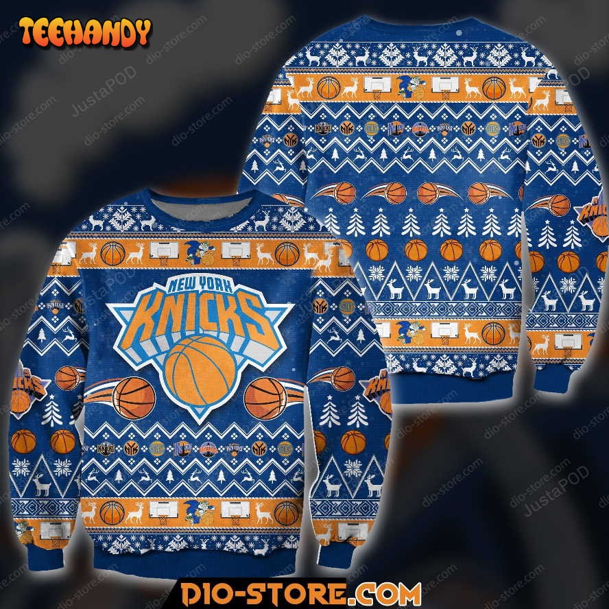 Ny Knicks Ugly Christmas Sweater, All Over Print Sweatshirt, Ugly Sweater