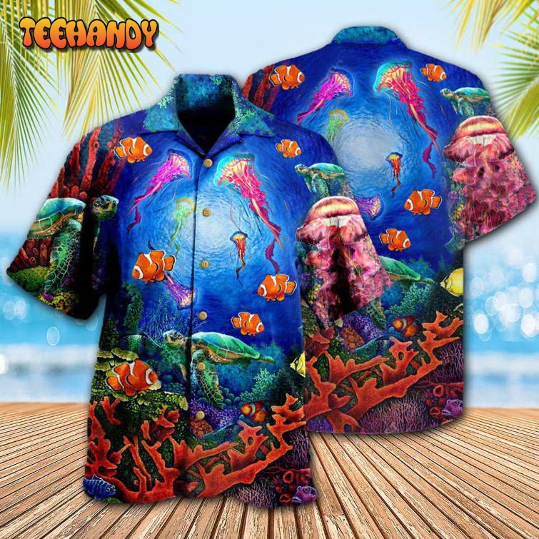 Ocean Wonderful Under Water World Blue Ocean Hawaiian Shirt