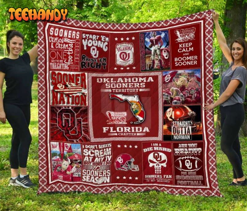 Oklahoma Sooners Florida 3D Customized Quilt Blanket