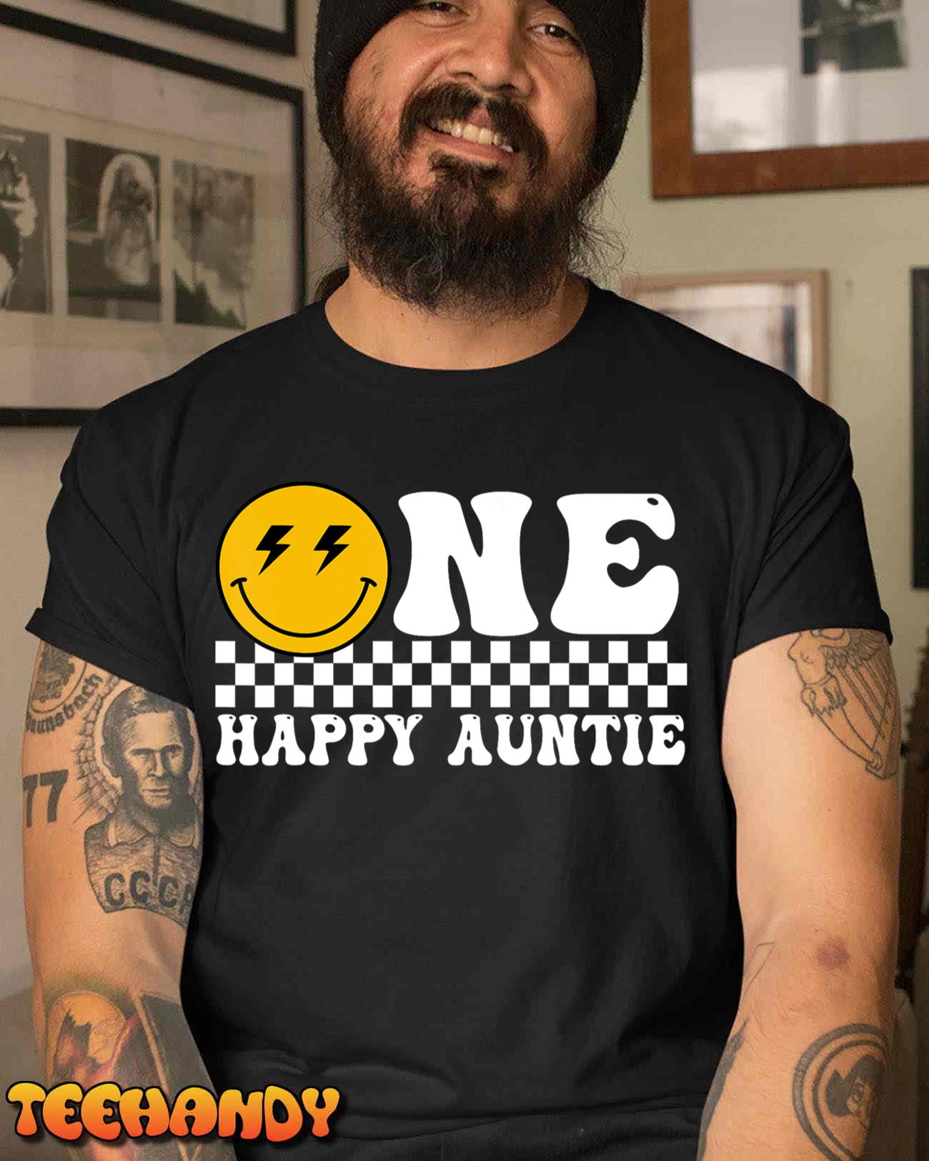 One Happy Dude Auntie 1st Birthday Family Matching T-Shirt