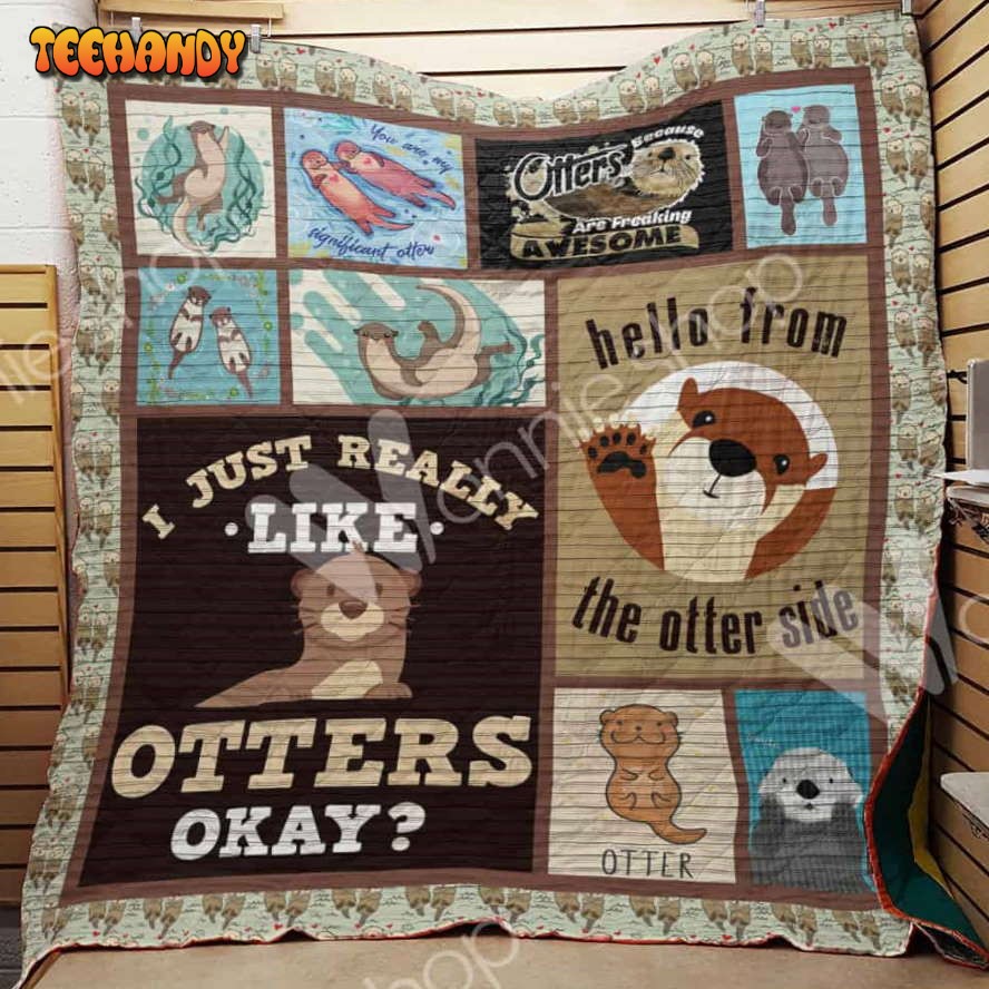 Otter 3D Customized Quilt Blanket