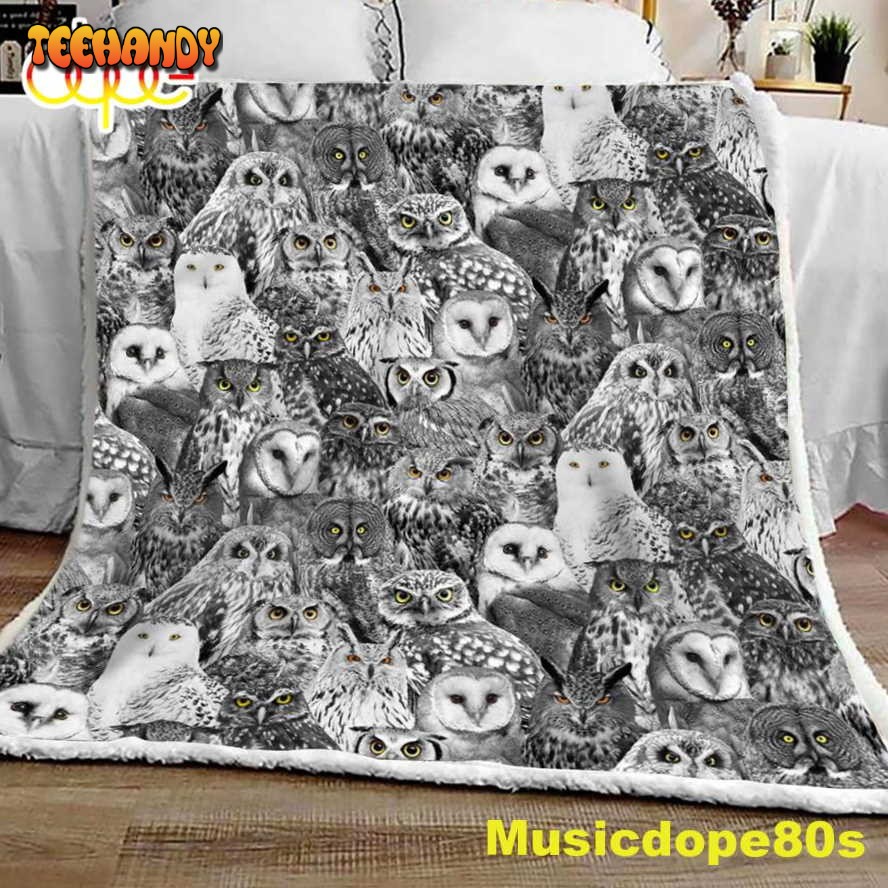 Owls Halloween Sofa Fleece Throw Blanket  Halloween Gifts