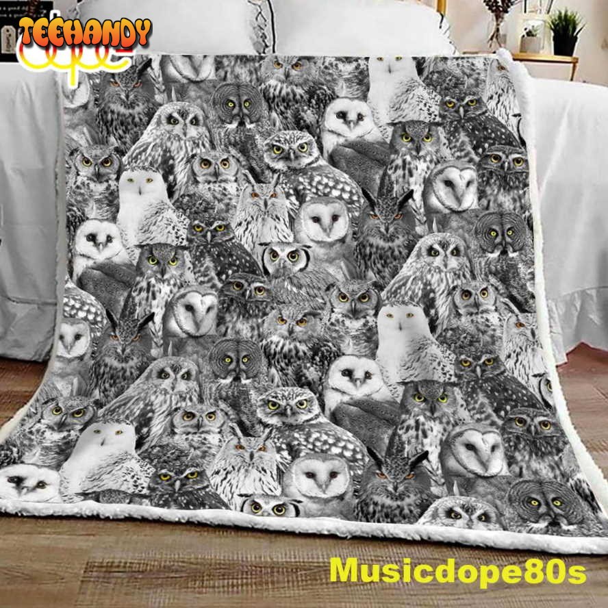 Owls Halloween Sofa Fleece Throw Blanket  Halloween Gifts