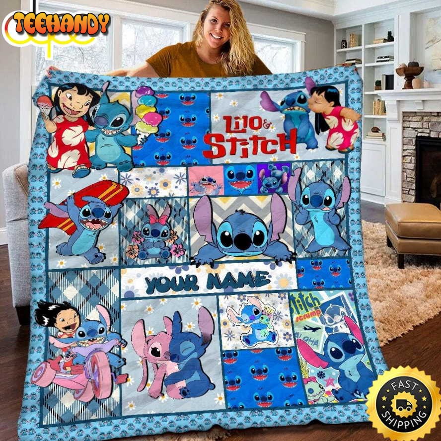 Personalized Disney Lilo And Stitch Blanket Gift For Fans Movie Disney