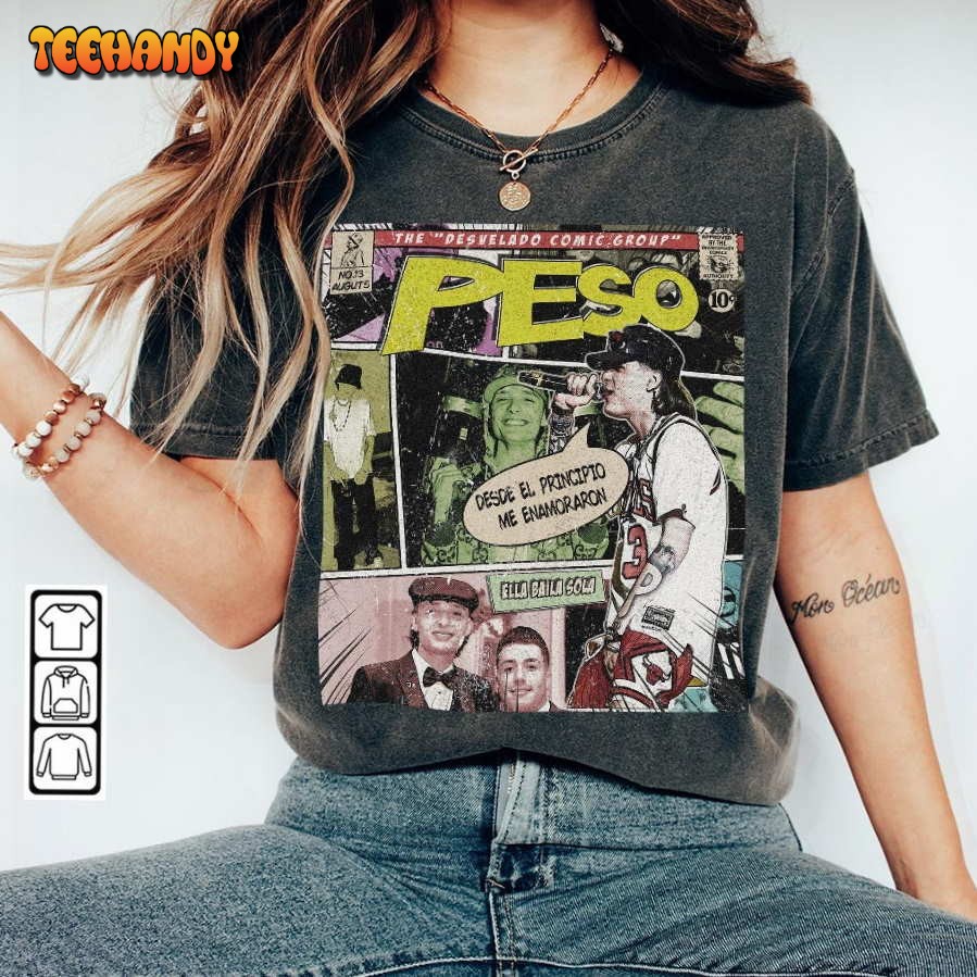 Peso Pluma Comic Shirt, 90S Vintage Book Art Peso Pluma Desvelado Tour Shirt