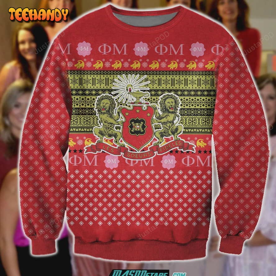 Phi Mu 3D Print Knitting Pattern Ugly Christmas Sweater, Ugly Sweater