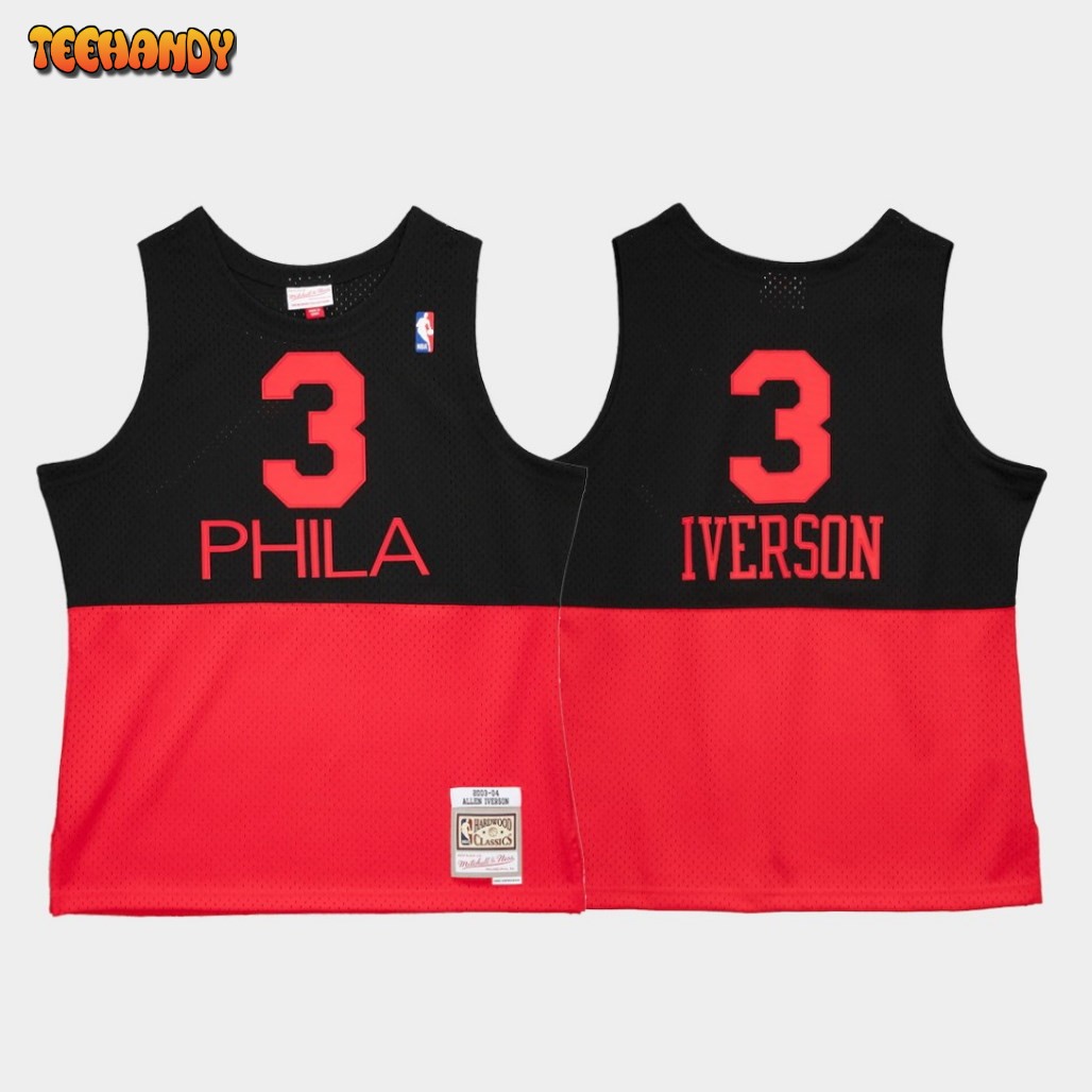 Philadelphia 76ers Allen Iverson Black Reload 2.0 Throwback Jersey