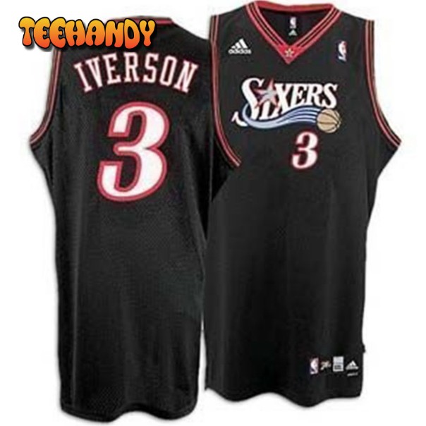 Philadelphia 76ers Allen Iverson Black Throwback Jersey