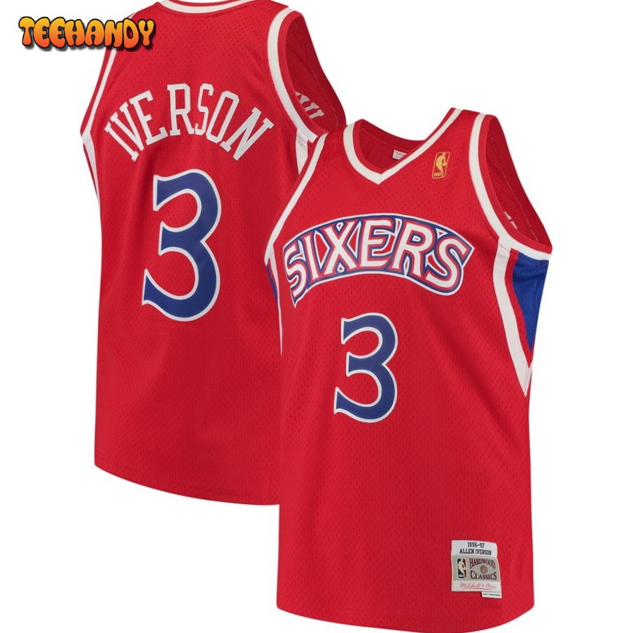 Philadelphia 76ers Allen Iverson Red 1996-97 Throwback Jersey