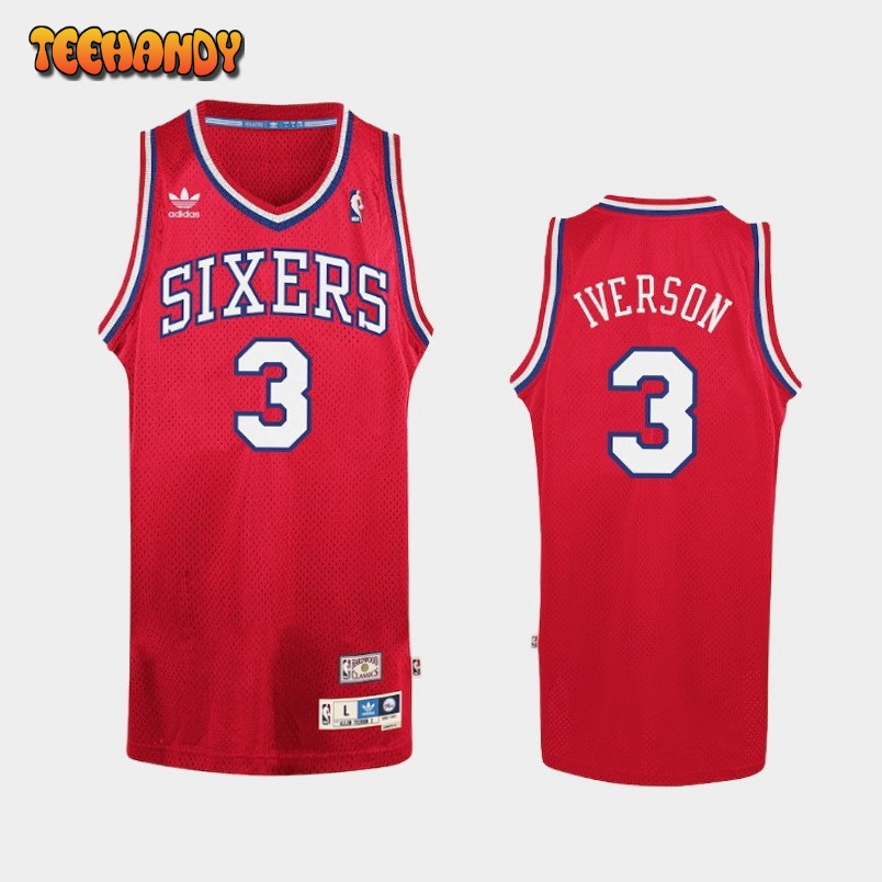 Philadelphia 76ers Allen Iverson Red Throwback Jersey