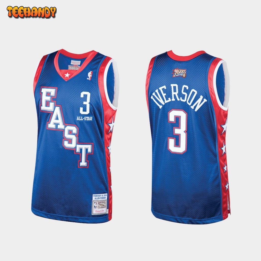 Philadelphia 76ers Allen Iverson Royal 2004 All-Star Throwback Jersey