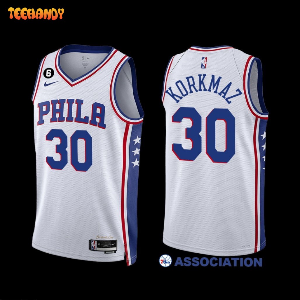 Philadelphia 76ers Furkan Korkmaz 2022-23 Association Edition Jersey White