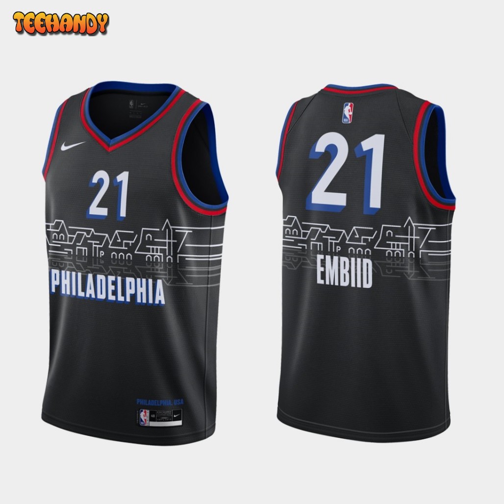 Philadelphia 76ers Joel Embiid 2021 City Black Jersey