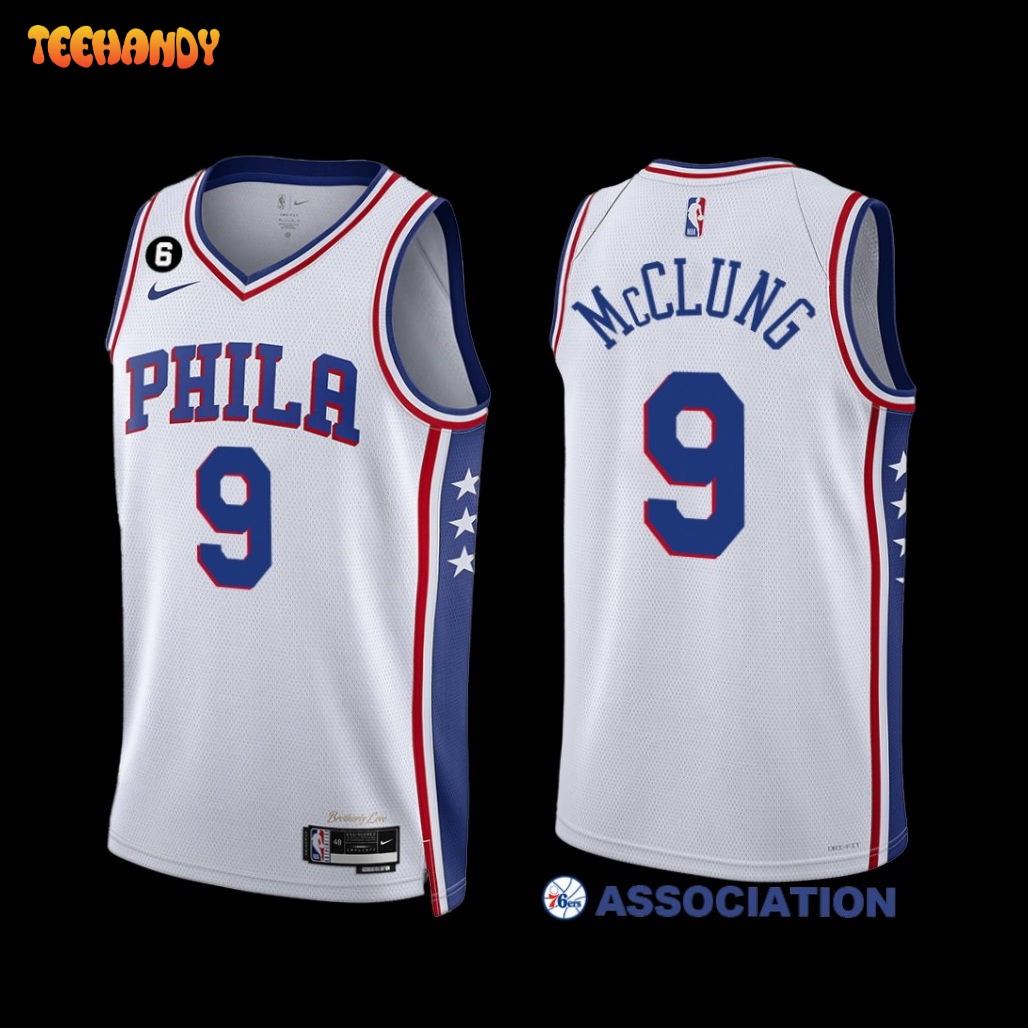 2023! PHILADELPHIA 76ERS MAC McCLUNG #9 JERSEY, PHILA MCCLUNG FULL  SUBLIMATION