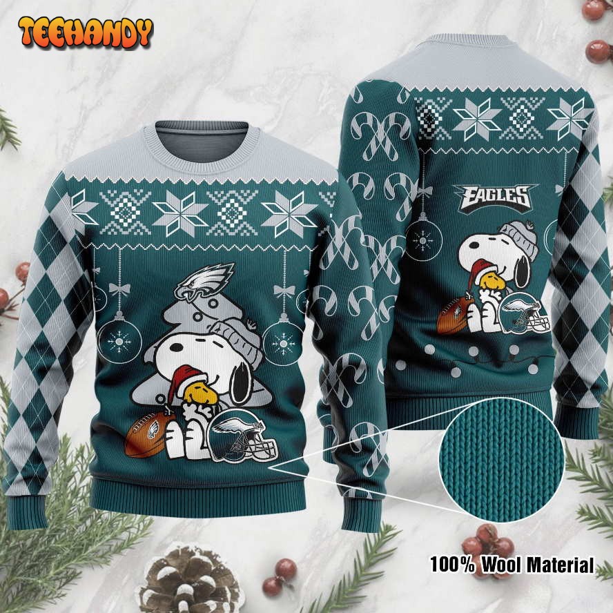 Philadelphia Eagles Funny Charlie Brown Peanuts Snoopy Ugly Christmas Sweater