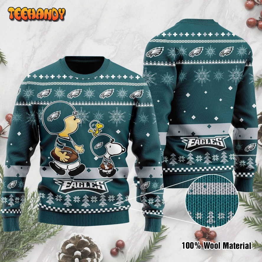 Philadelphia Eagles Snoopy Ugly Christmas Sweater, Ugly Sweater