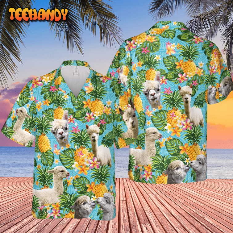 Pineapple Hawaiian Theme For Alpaca Lovers All 3D Printed Hawaiian Shirt