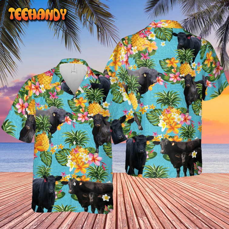 Pineapple Hawaiian Theme For Brangus Cattle Lovers All 3D Hawaiian Shirt