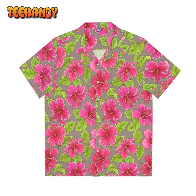 Pink and Green Style Hawaiian Shirt, Tropical Aloha Shirt, Summer Gift Shirt