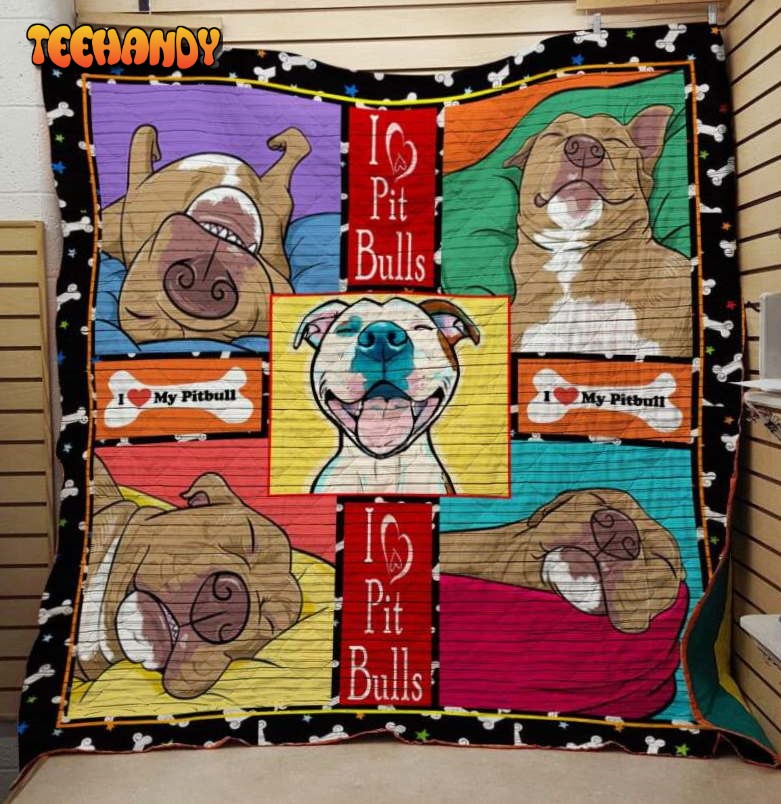 Pitbull 3D Customized Quilt Blanket