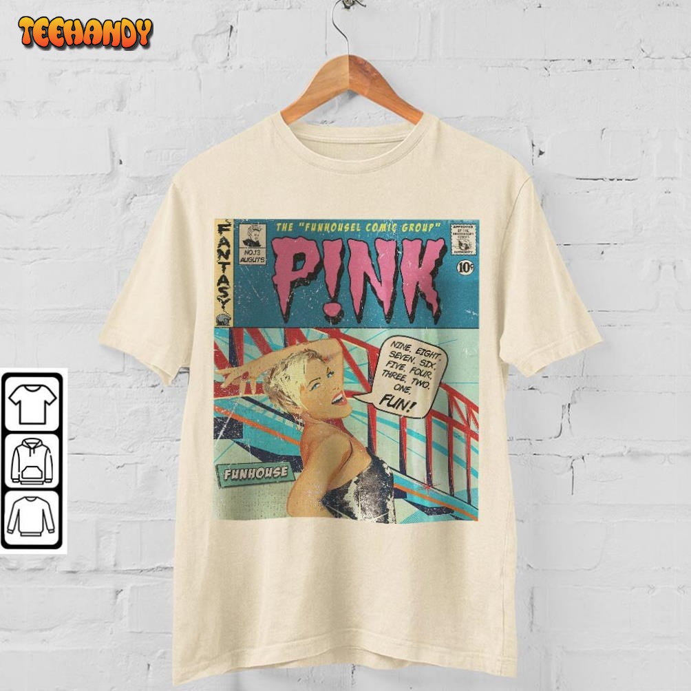 P!nk Comic Merch Book Art P!nk Funhouse World Tour T Shirt