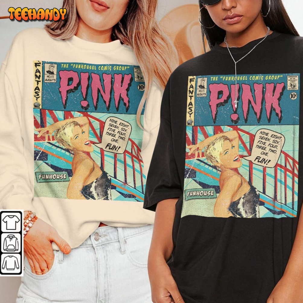 P!nk Comic Merch Book Art P!nk Funhouse World Tour T Shirt