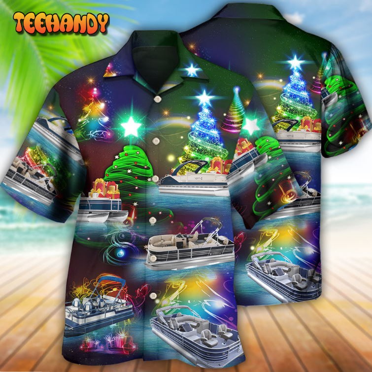 Pontoon Christmas Tree Hawaiian Shirt