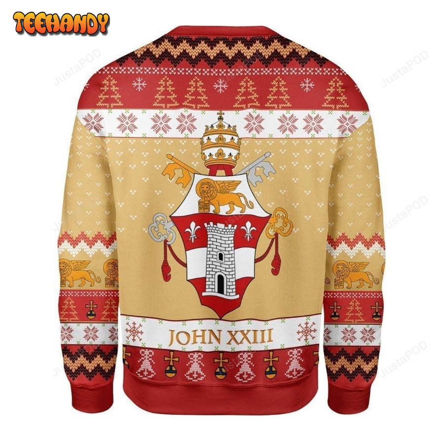 Pope John XXIII Ugly Christmas Sweater, All Over Print Sweatshirt, Ugly Sweater