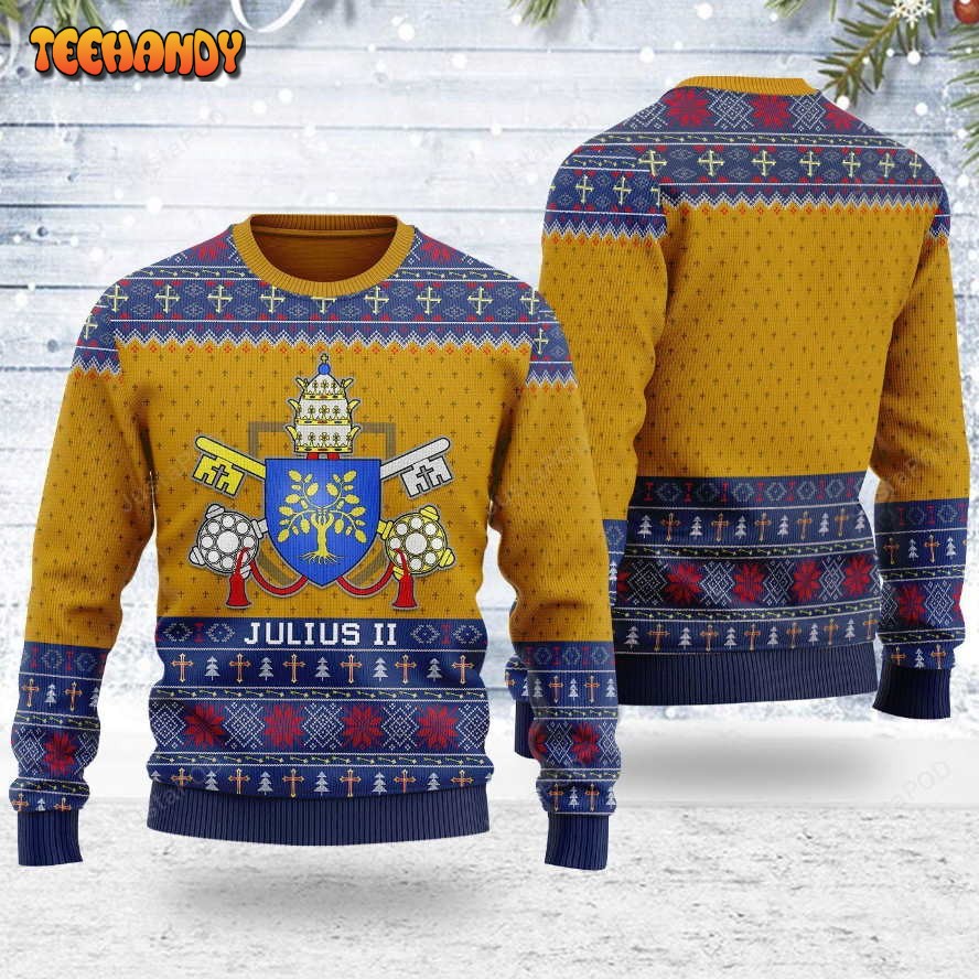 Pope Julius II Ugly Christmas Sweater, All Over Print Sweatshirt, Ugly Sweater