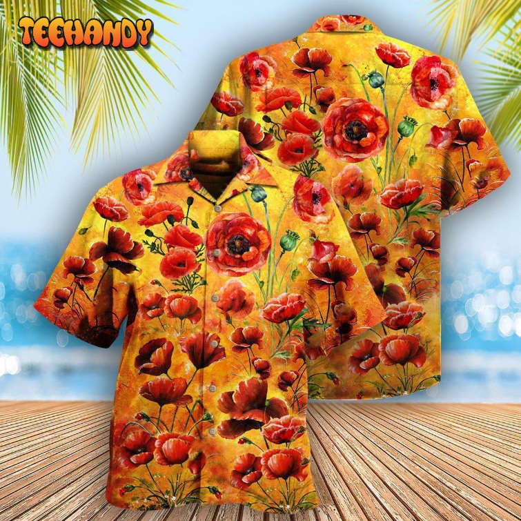 Poppy Flowers Lest We Forget Hawaiian Shirt