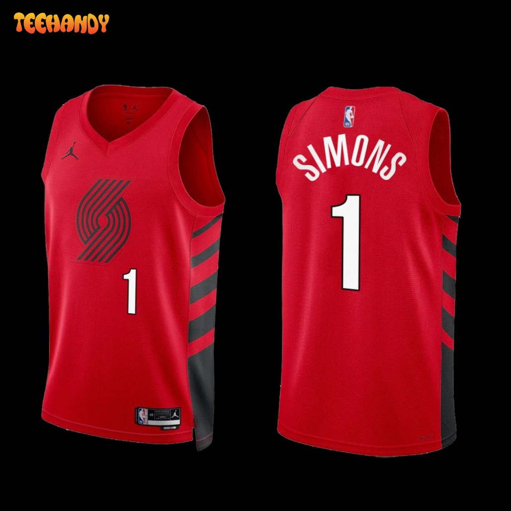 Portland Trail Blazers Anfernee Simons 2022-23 Statement Edition Jersey Red