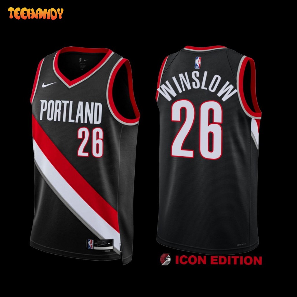 Portland Trail Blazers Justise Winslow 2022-23 Black Icon Edition Jersey