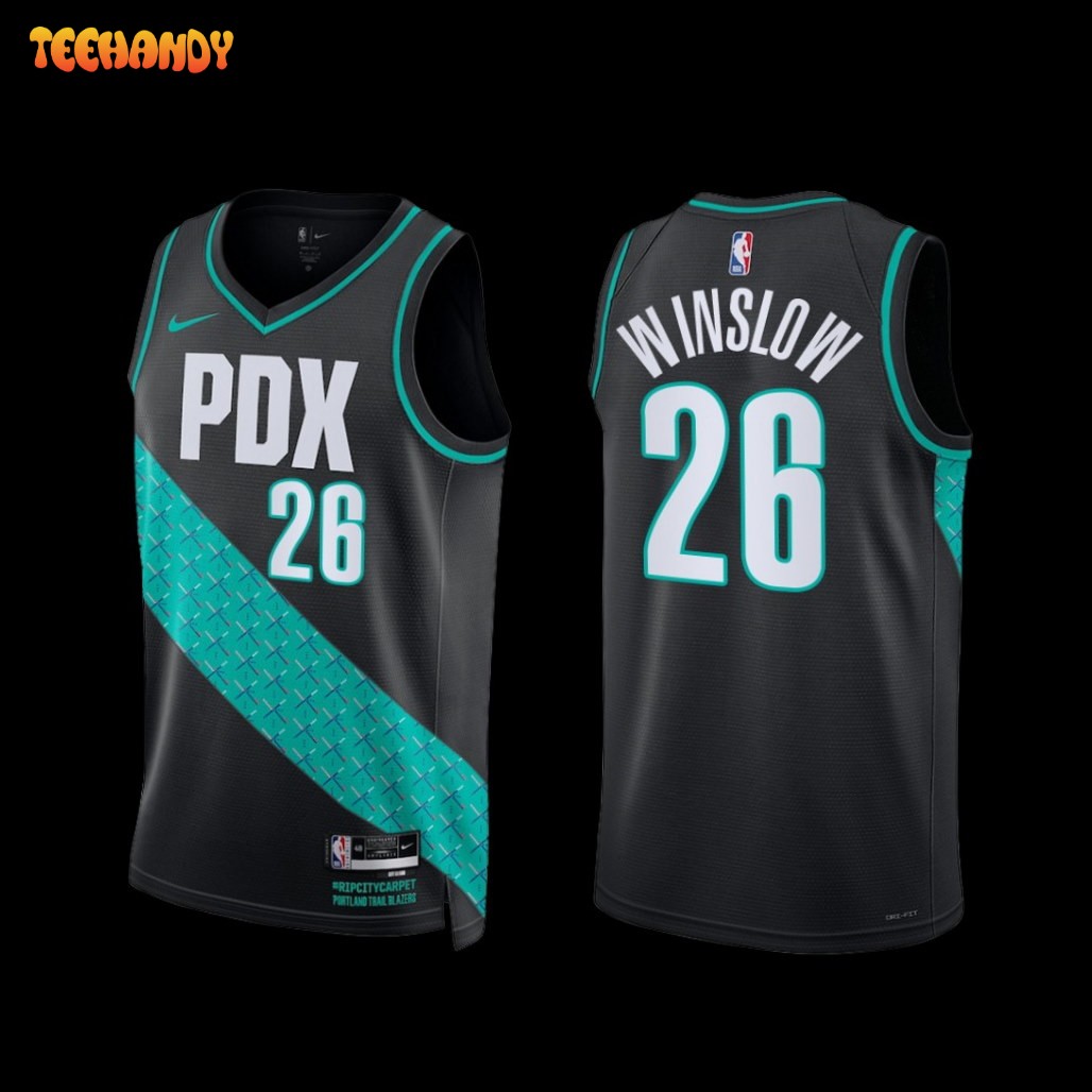 Portland Trail Blazers Justise Winslow 2022-23 City Edition Jersey Black