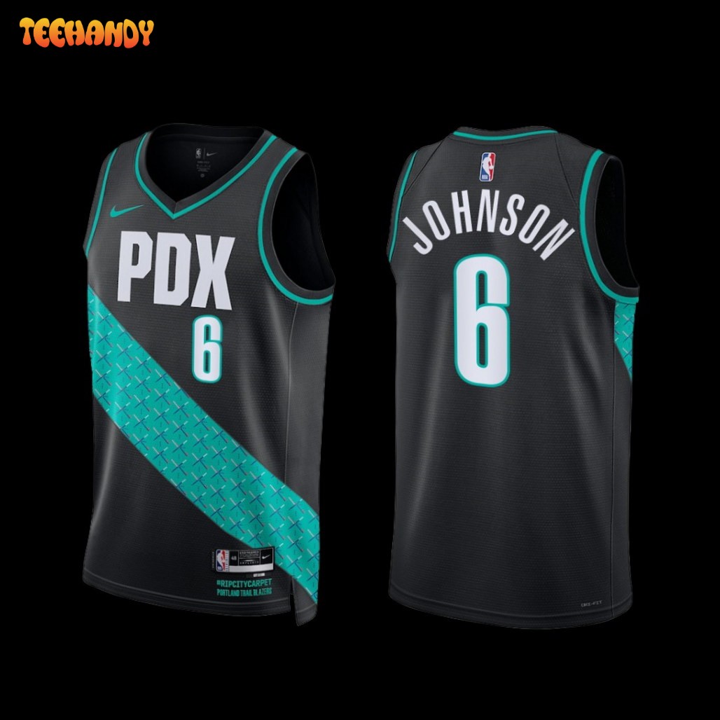 Portland Trail Blazers Keon Johnson 2022-23 City Edition Jersey Black